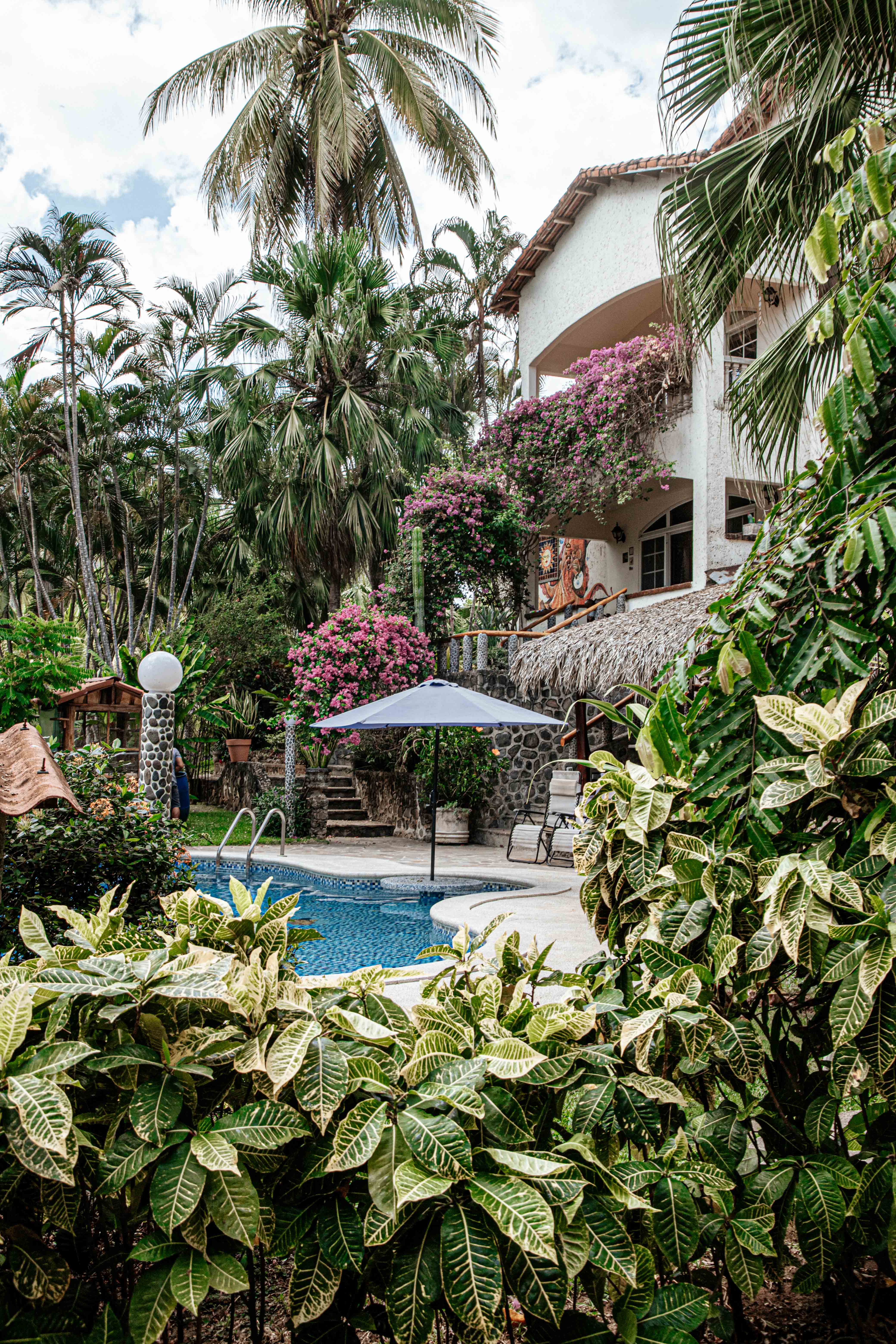 Mi Sueño exterior with bougainvillea